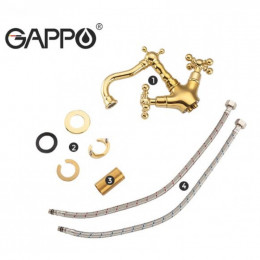 Смеситель для раковины Gappo G1389-6 золото