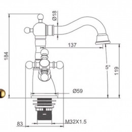 Смеситель для раковины Gappo G1389-6 золото