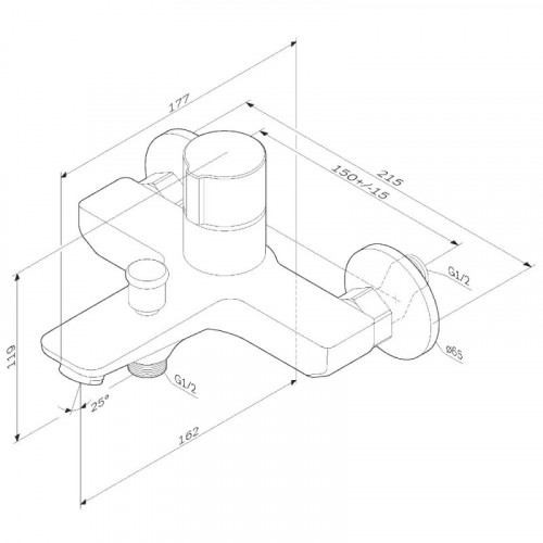 Смеситель для ванны AM.PM X-Joy F85A10500