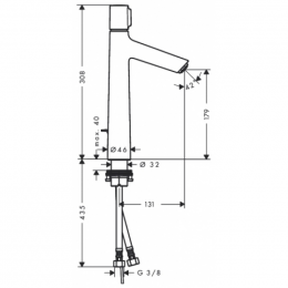 Смеситель для раковины Hansgrohe Talis Select S 72044000 190 mm с донным клапаном