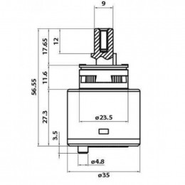 Картридж для смесителя Iddis 01ESC35i82 35 мм EcoStop, EcoControl керамика
