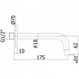 Излив Paffoni Light, черный матовый ZBOC045NO