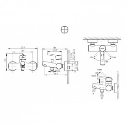 Смеситель для ванны c коротким изливом Bravat Palace F6172217BM-01-RUS