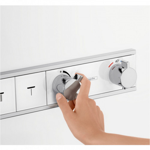 Смеситель для душа Hansgrohe RainSelect 15358400, 5 потребителей, термостатический, белый/хром