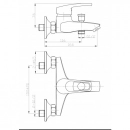 Смеситель для ванны WW MX ISAR 503 10000002012 хром