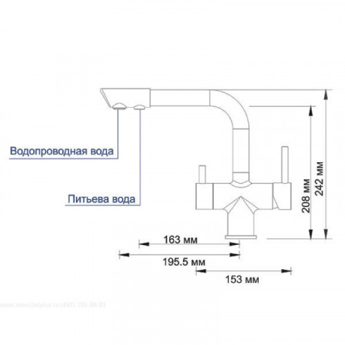 Смеситель WasserKRAFT A8047 для кухни под фильтр, темная бронза