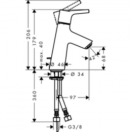 Смеситель для раковины Hansgrohe Talis S New 72010000 80 mm