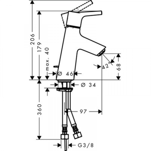Смеситель для раковины Hansgrohe Talis S New 72010000 80 mm