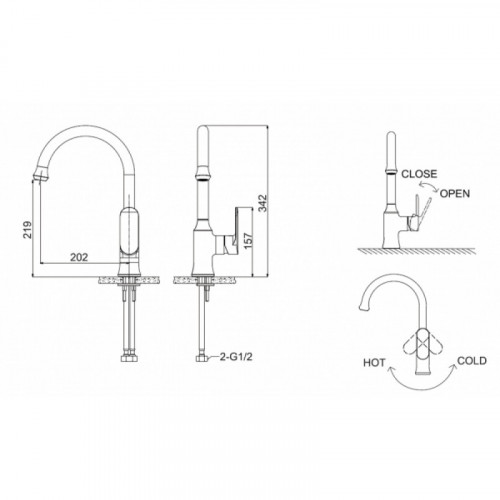 Смеситель для кухни Bravat Opal F7125183CP-RUS