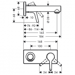 Смеситель для раковины Hansgrohe Talis S New 72110000 165 mm