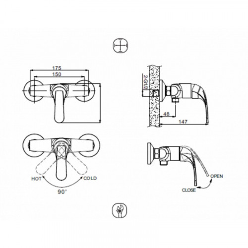 Смеситель для душа Bravat Fit F9135188CP-01-RUS