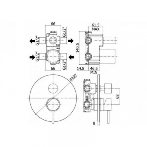 Смеситель для душа Paffoni Light LIG019BO белый