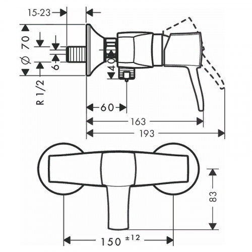 Смеситель для душа Hansgrohe Metropol Classic 31360090 хром/золото