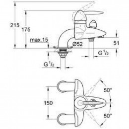 Смеситель для ванны Grohe Eurofresh 32404000