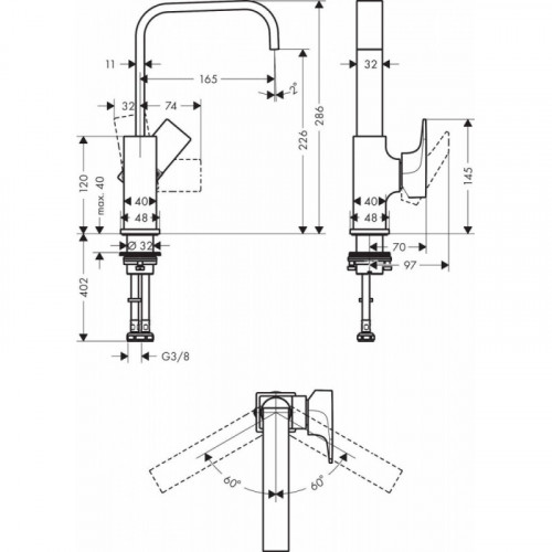 Смеситель Hansgrohe Metropol 32511670 для раковины, черный матовый