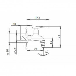 Кран для раковины моно Frap F522