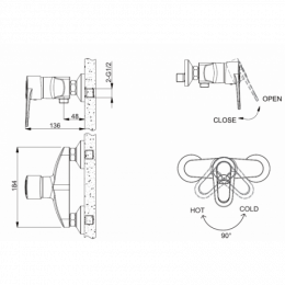 Смеситель для душа Bravat Loop F9124182CP-01-RUS