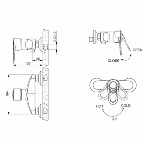 Смеситель для душа Bravat Loop F9124182CP-01-RUS