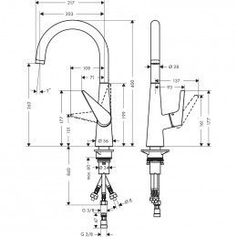 Смеситель для кухни Hansgrohe Talis M51 72812000 хром