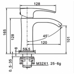Смеситель для раковины Gappo G1007-6 черный