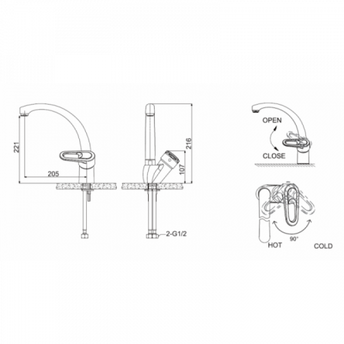 Смеситель для кухни Bravat Loop F7124182CP-RUS