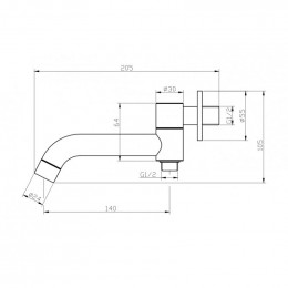 Излив для ванны BelBagno Ancona ANCONA-BCA-CRM с дивертором хром