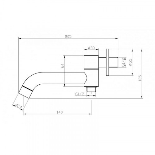 Излив для ванны BelBagno Ancona ANCONA-BCA-CRM с дивертором хром