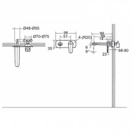 Смеситель скрытого монтажа Bravat Sourse (наружная часть) P8173218BW-ENG