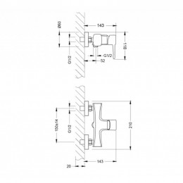 Смеситель для душа Lemark Evita LM0503C хром