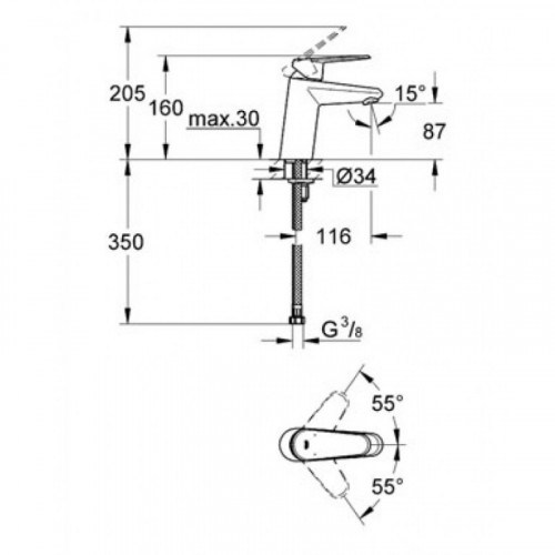 Смеситель для раковины Grohe Eurodisc Cosmopolitan 3246920E