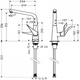 Смеситель для кухни Hansgrohe Metris 14822800