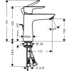 Смеситель для раковины Hansgrohe Talis E 71710000 110 mm с донным клапаном