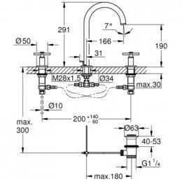 Смеситель для раковины с донным клапаном Grohe Atrio New 20009DC3