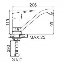 Смеситель для кухни Ledeme L4549-2 хром