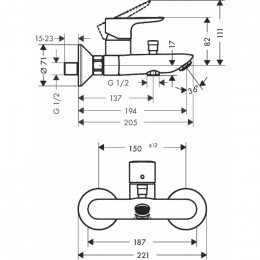 Комплект смесителей Hansgrohe Talis E 71740000+71710000