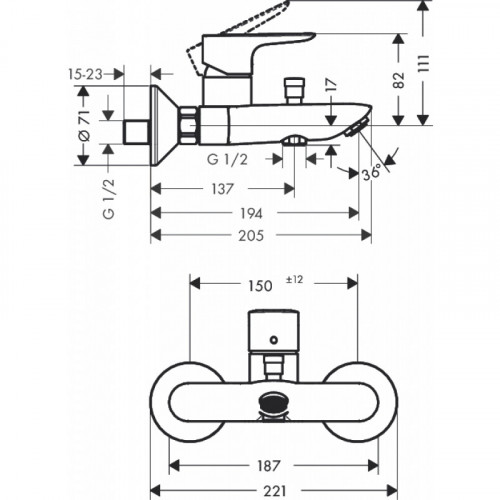Комплект смесителей Hansgrohe Talis E 71740000+71710000