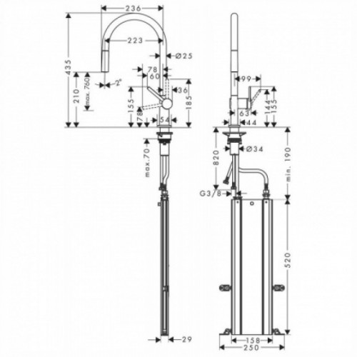 Смеситель для кухни Hansgrohe Talis M54  72803670 черный матовый