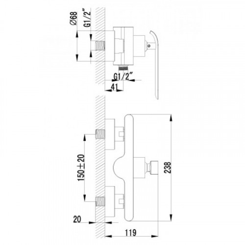 Смеситель Lemark Melange LM4903CW для душа