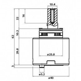 Картридж для смесителя Iddis 03ESC40i82 40 мм EcoStop, EcoControl керамика