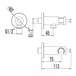 Подключение для душевого шланга Lemark LM3785GM с креплением для лейки