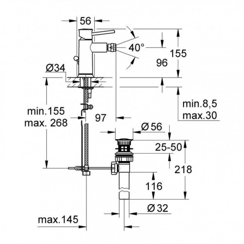 Смеситель для биде Grohe BauClassic 32864000