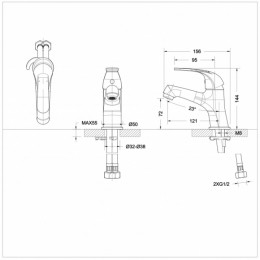 Смеситель для умывальника Bravat Fit F1135188CP-RUS