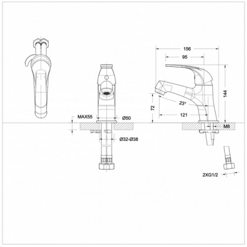 Смеситель для умывальника Bravat Fit F1135188BM-RUS