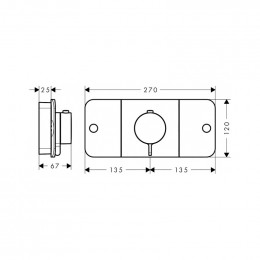 Смеситель для душа Hansgrohe Axor One 45712140 с термостатом бронза