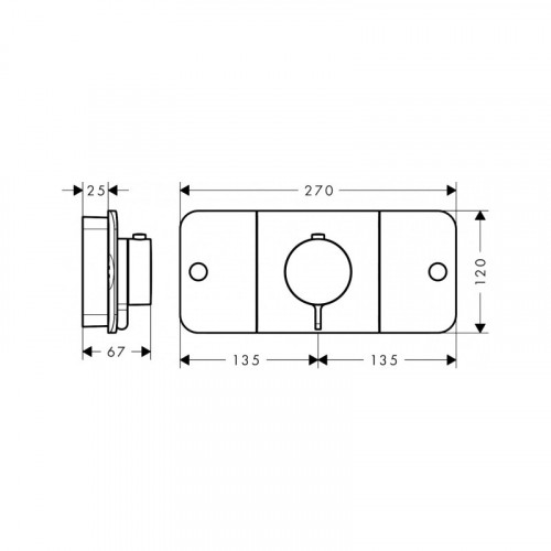 Смеситель для душа Hansgrohe Axor One 45712140 с термостатом бронза