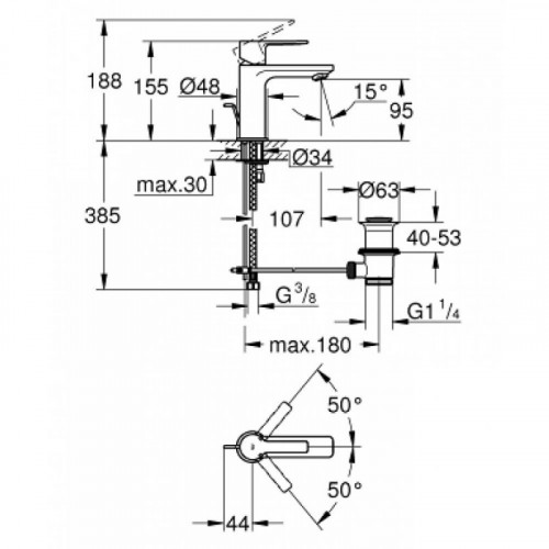 Смеситель для раковины Grohe Lineare New 32109001