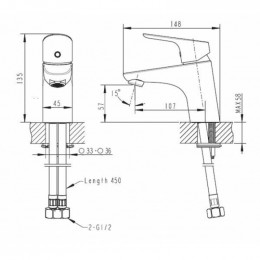 Смеситель для умывальника Bravat Drop F14898C-1