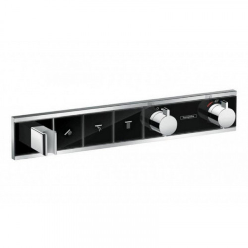Смеситель для душа Hansgrohe RainSelect 15356600, 3 потебителя, термостатический, черный/хром