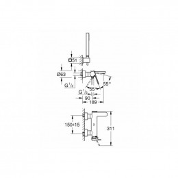 Смеситель для ванны GROHE Plus 33547003
