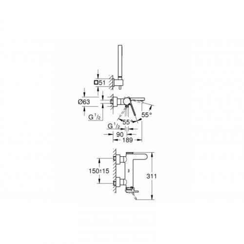 Смеситель для ванны GROHE Plus 33547003